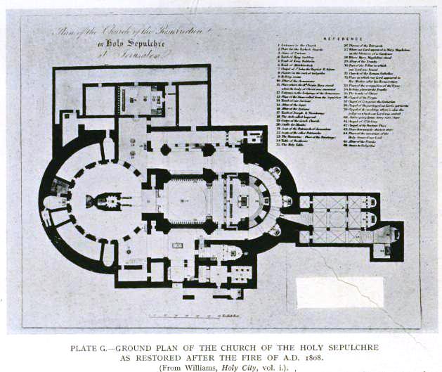 A scheme showing the Church of the Holy Sepulchre after a restoration in 1808
