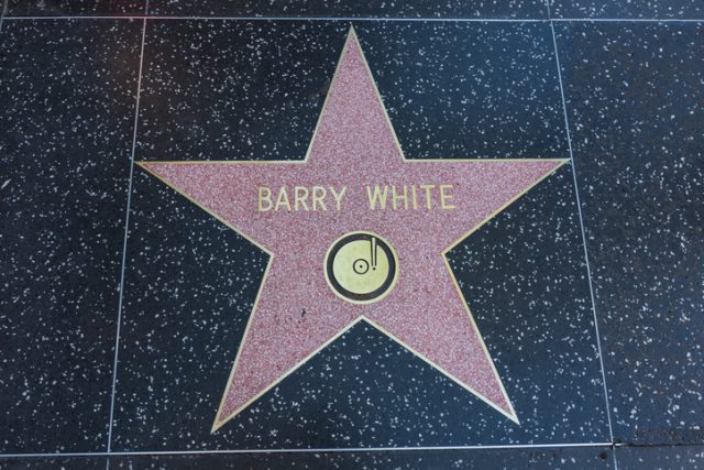 The Hollywood Walk of Fame star of Barry White located on Hollywood Blvd. that was awarded in 2013 for achievement in the recording industry.