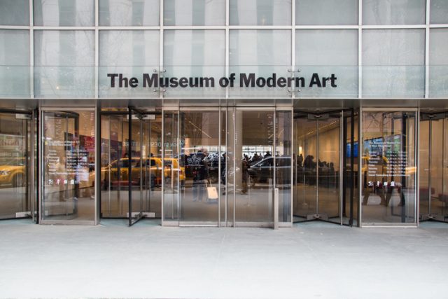 Street view of Museum of Modern Art in Manhattan. The MoMA was founded in 1929.
