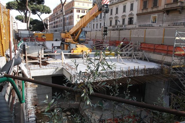 Metro C San Giovanni construction in 2015-Author: Sergio D’Afflitto CC BY-SA 4.0