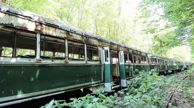 Long Line of Trolleys. These collections date from the early days of historic trolley lines.                             Author: Forsaken Fotos, CC BY 2.0