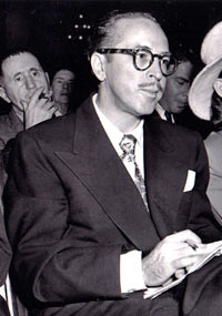 Colorado screenwriter and novelist Dalton Trumbo at House Un-American Activities Committee hearings, 1947