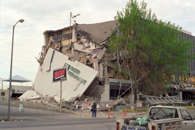 The Kaiser Permanente Building after the Northridge Earthquake of January 17, 1994.
