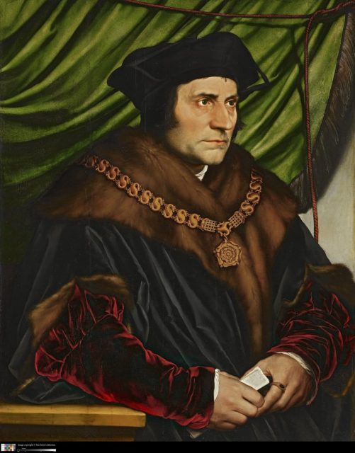Hans Holbein the Younger (1497/98–1543)Sir Thomas More, 1527 Oil on panel 29 ½ x 23 ¾ inches The Frick Collection, New York Photo: Michael Bodycomb