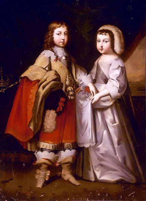 Louis XIV and his unbreeched brother. In French royal portraits gender can be hard to tell, except by the absence of jewellery (1640s)