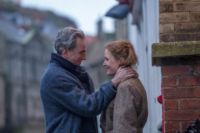 Daniel Day-Lewis (left) stars as “Reynolds Woodcock” and Vicky Krieps (right) stars as“Alma” in writer/director Paul Thomas Anderson’s PHANTOM THREAD, a FocusFeatures release.Photo Credit : Laurie Sparham / Focus Features