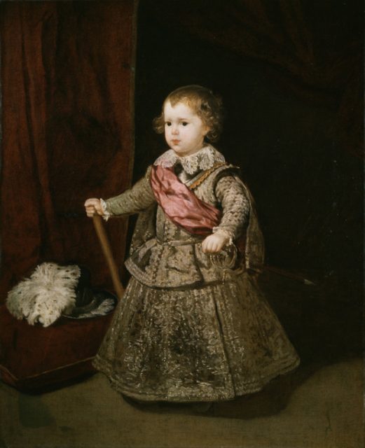 Velázquez. The eldest son of Philip IV of Spain has a sword, Marshall’s baton and armour gorget.