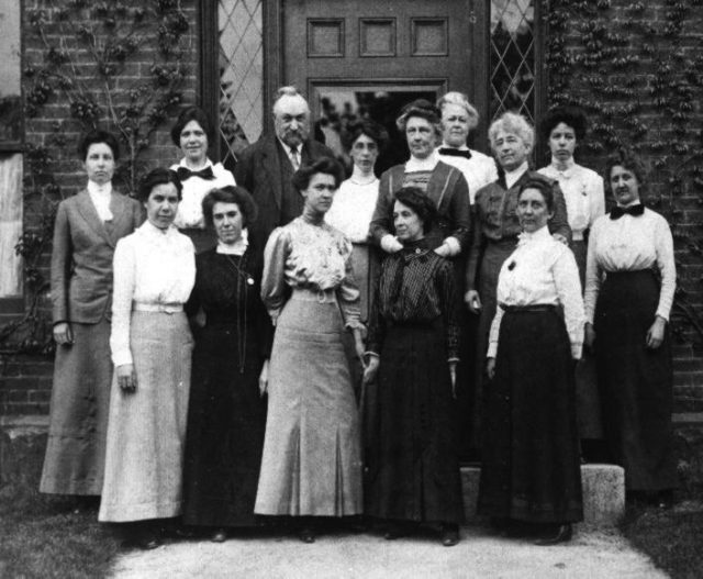 Photograph of the Harvard Computers (unflatteringly known as “Pickering’s Harem”), a group of women who worked under Edward Charles Pickering at the Harvard College Observatory.