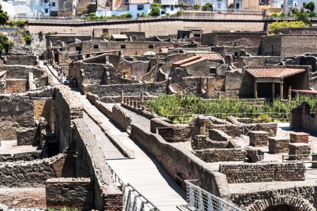 Vew of the Herculaneum excavation, Naples, Italy