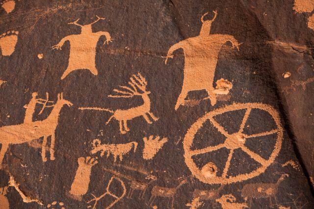 Canyonlands National Park: Newspaper Rock State Historic Monument is a Utah state monument featuring a rock panel carved with one of the largest known collections of petroglyphs. It is located in San Juan County, Utah