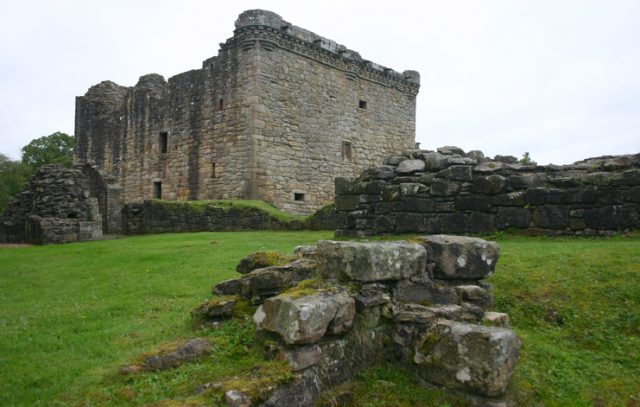 The Keep of Craignethan Castle in Lanarkshire, Scotland. Built in 1531 and, according to tradition, the inspiration for Tillietudlem Castle in Sir Walter Scott’s novel Old Mortality.
