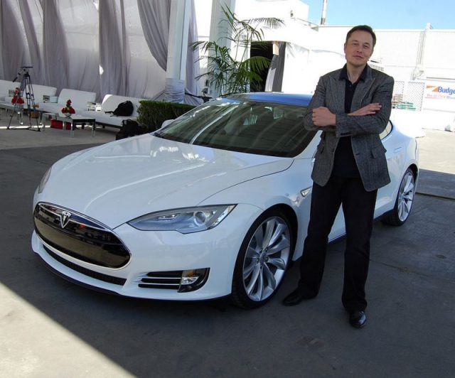 Musk standing in front of a Tesla Model S in 2011  Photo: Maurizio Pesce CC BY 2.0