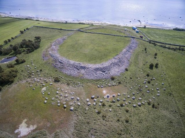 Aerial view of Sandby borg ringfort Photo: Intarch ac uk CC BY 3.0