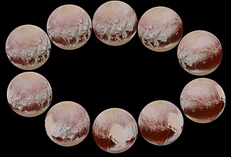 Mosaic of best-resolution images of Pluto from different angles