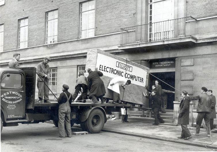 A computer gets delivered in 1957