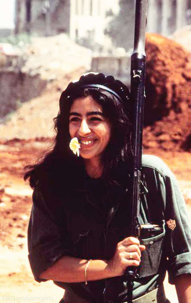 A female Lebanese fighter, 1982.