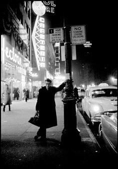 James Dean, Broadway & 50th, looking uptown, 1955