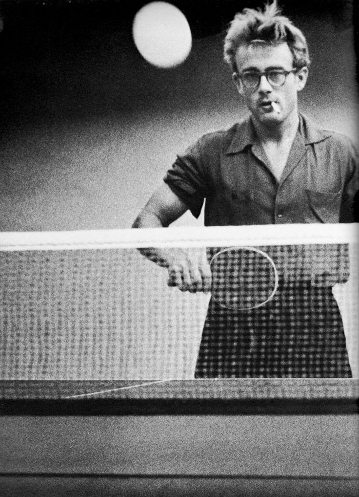 James Dean playing ping-pong.