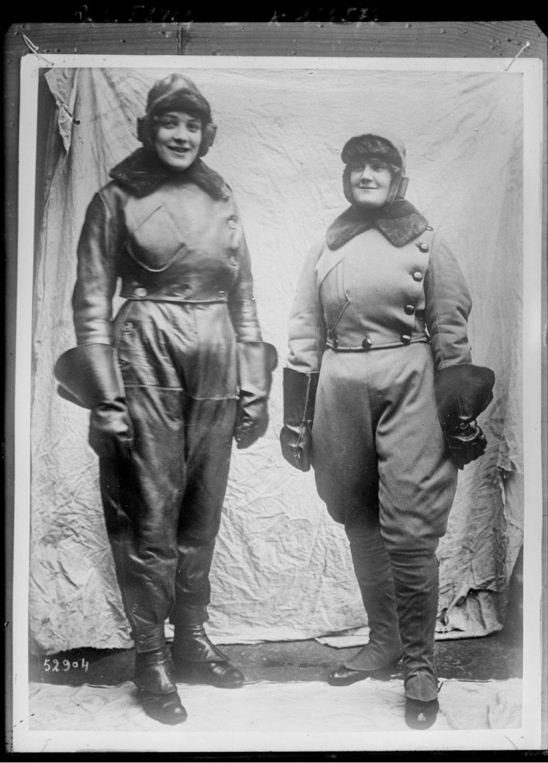 Women pilots in flying suits