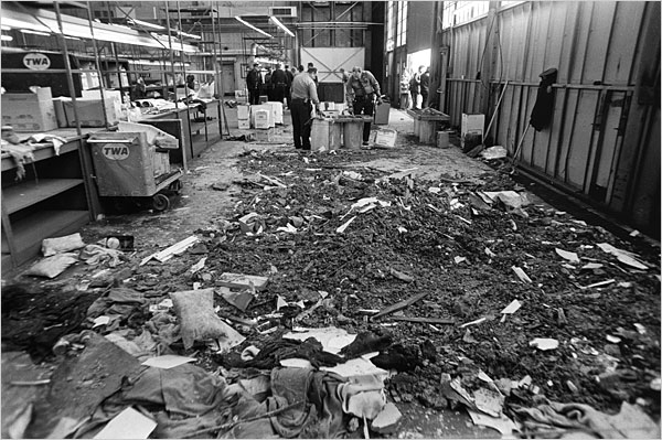 TWA baggage terminal bombed