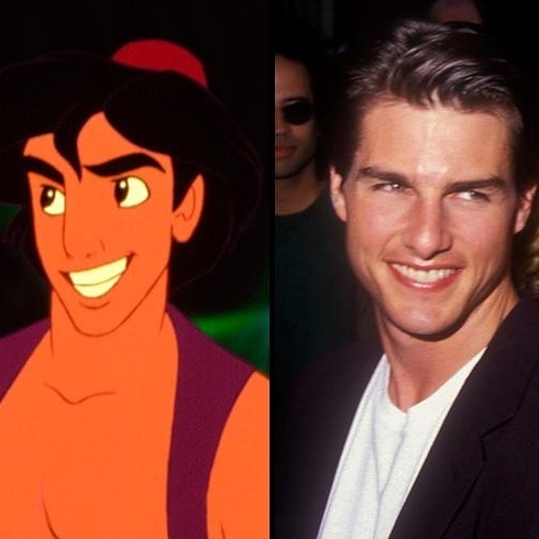 The face of Aladin was modeled  after Tom Cruise's