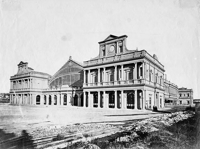 Facade of the old station Termini almost completed, c. 1873.