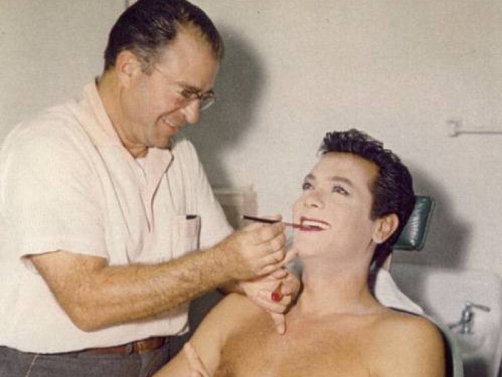 Tony Curtis Getting His Make-Up Did
