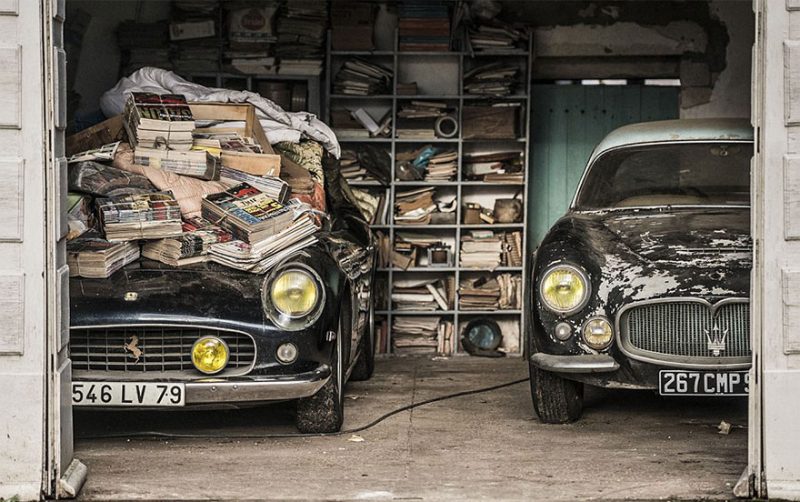 A vintage Ferrari (left), once sat in by Jane Fonda, and a Maserati A6G 200 Berlinetta Grand Sport Frua (right), one of only three in the world.