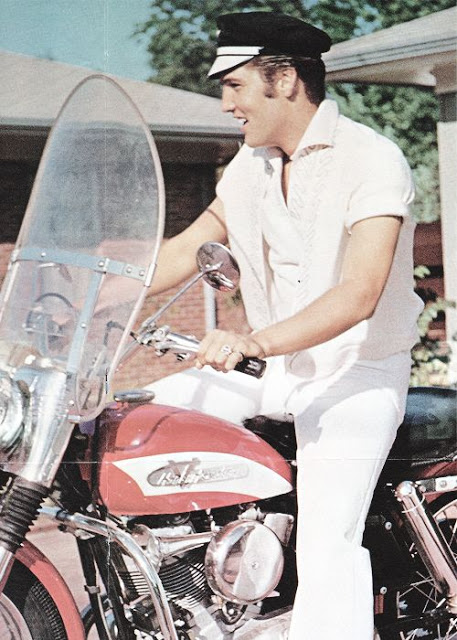 Elvis on his Harley-Davidson, September 1956