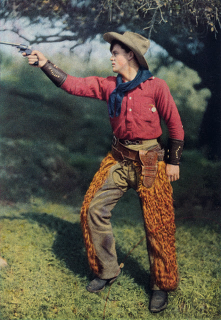 A guy in a cowboy outfit, California, 1920.