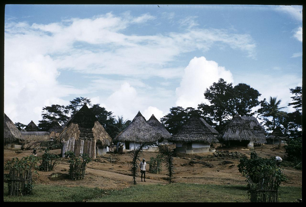 Liberian village. William Gotwald Liberia mission slides, 1957-1960. ELCA Archives scan. http://www.elca.org/archives