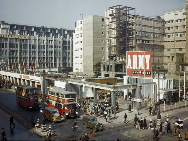 The bombed site of John Lewis, Oxford Street, London.