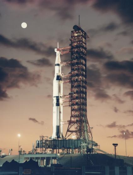 The giant Saturn V rocket on the launch pad in Nov. 1967. Photo © Bloomsbury Auctions