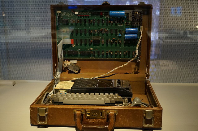 Original 1976 Apple 1 Computer in a briefcase. From the Sydney Powerhouse Museum collection