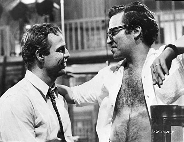 Candid photo of Marlon Brando and director Sidney Lumet on the set of The Fugitive Kind (1959) ,Source