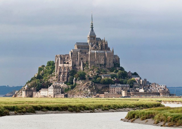 Mont Saint-Michel as viewed along the Couesnon River in Normandy, France.Source