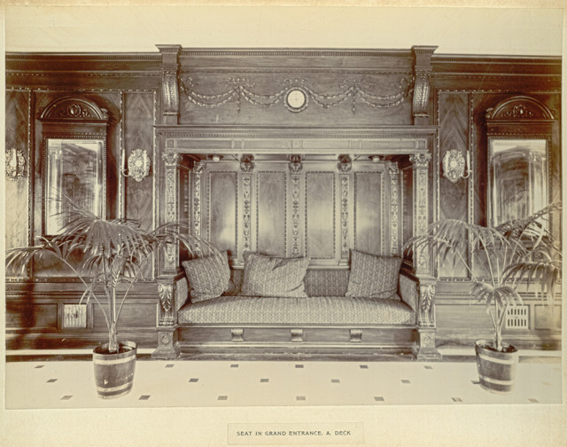 Seat in grand entrance. A. deck