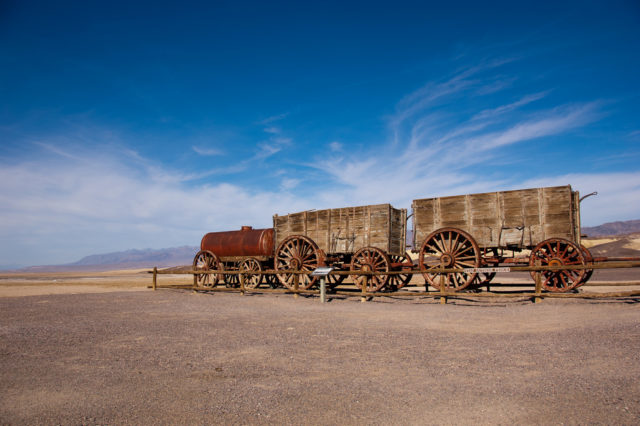 A twenty-mule team wagon. Although the teams only ran for six years--1883 to 1889--they have made an enduring impression of the Old West. Source