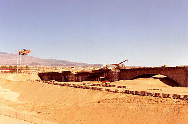 Bridge reconstruction at Lake Havasu in March 1971. source