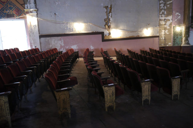 The interior of the theater was decorated in a Spanish revival style.