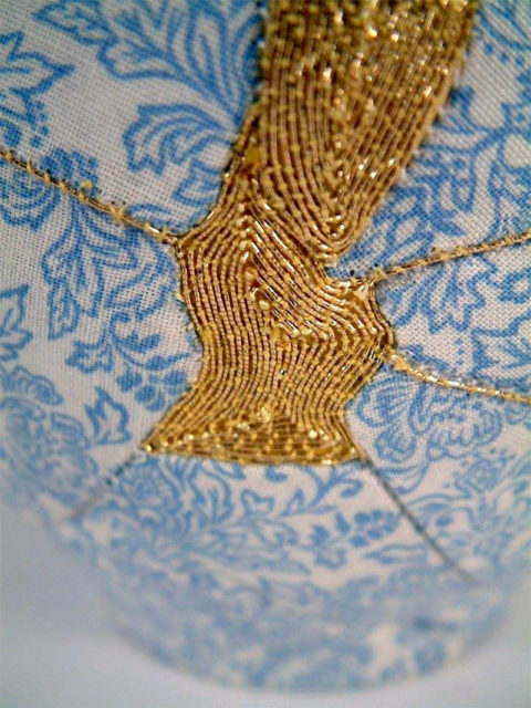 Kintsugi is Jpanese technique to repair broken ceramic object with gold silver and platinum