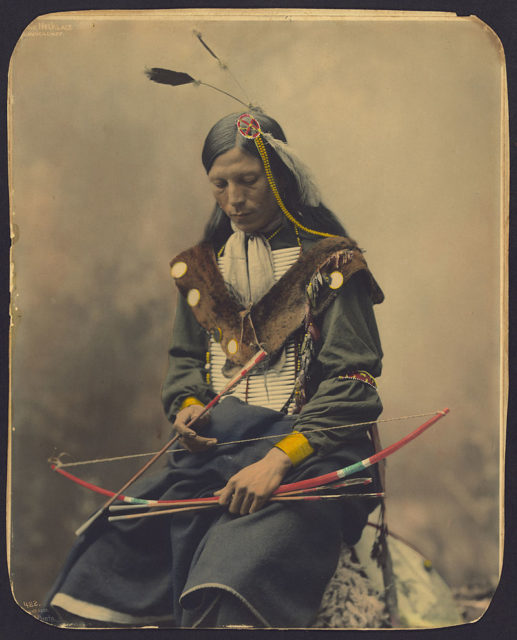 Chief Bone Necklace an Oglala Lakota from the Pine Ridge Indian Reservation (1899).