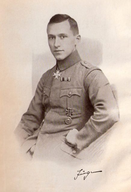 Ernst Jünger depicted with his most distinguished medals. Source
