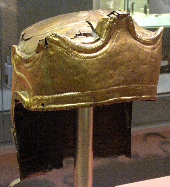 Front right view of the Guisborough helmet Source