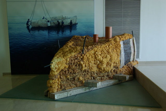 Part of the insulating foam coating used to float and rescue the boat Source