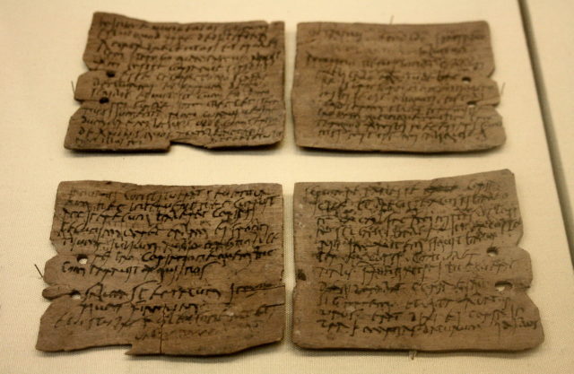 Roman writing tablet from the Vindolanda Roman fort of Hadrian's Wall,Source