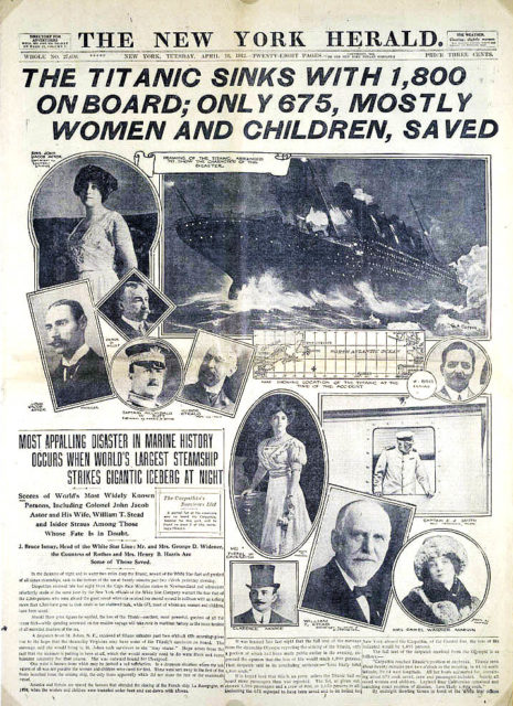 The New York Herald reports the disaster