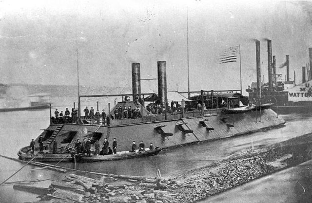 USS Cairo, an example of a City-class ironclad gunboat
