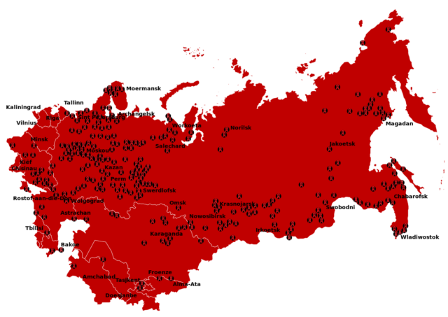 A map of the Gulag system. Source