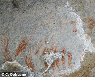 he paintings were found on the roof of a rock shelter in the remote Alps region.Source:Claudia Defrasne 